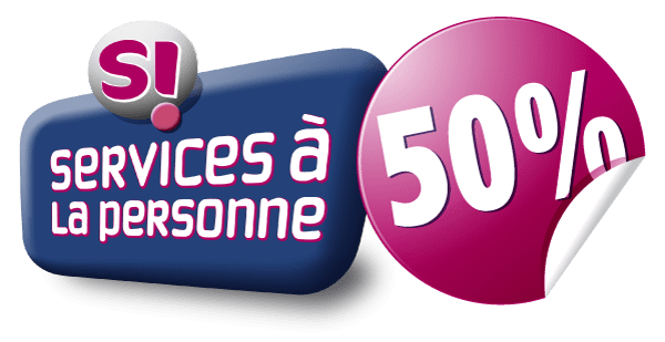 Logo services à la personne 50% paysagiste Hauteur & Nature Troyes et Aube limitrophes